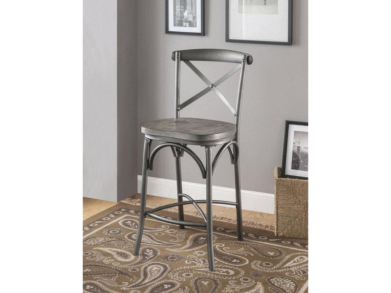 Acme Furniture Kaelyn II Counter Height Chair in Gray Oak and Sandy Gray (Set of 2) 70467 - Ornate Home