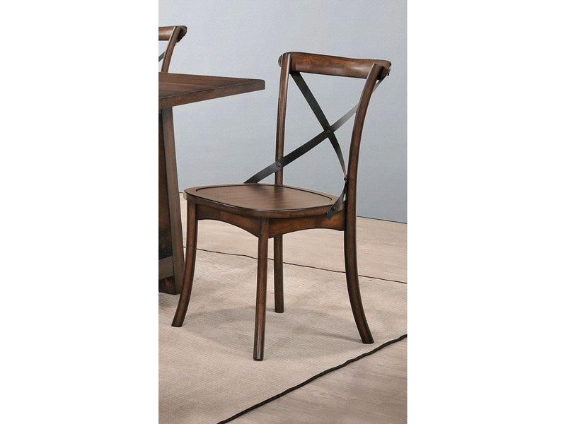 Kaelyn Side Chair in Dark Oak and Black (Set of 2) 73032 - Ornate Home