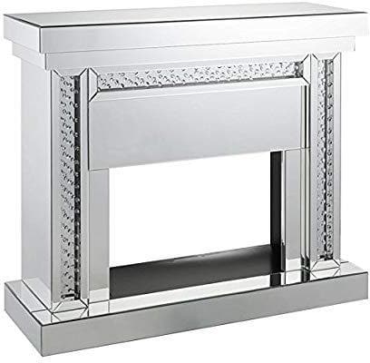 Nysa Fireplace in Mirrored & Faux Crystals 90272 - Ornate Home