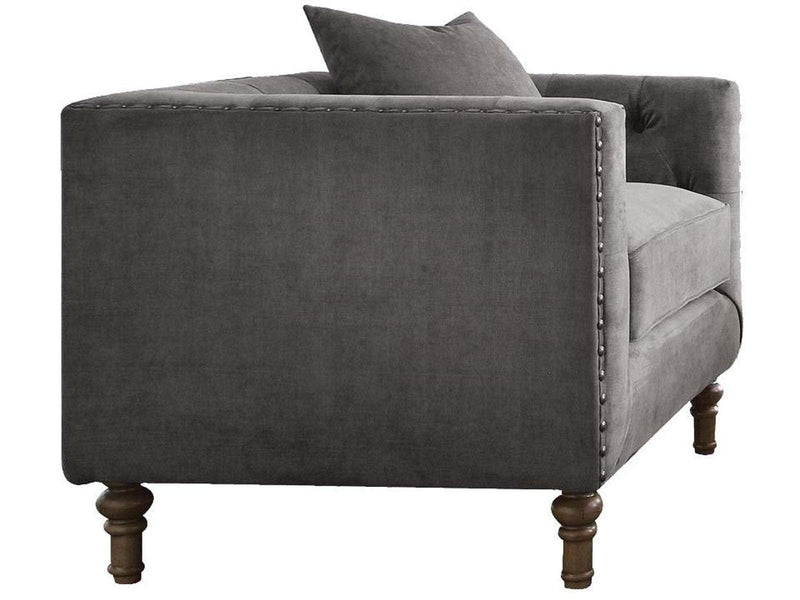 Acme Furniture Sidonia Arm Chair in Gray Velvet 53582 - Ornate Home