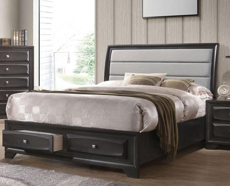 Acme Furniture Soteris King Sleigh Storage Bed in Gray 26537EK - Ornate Home