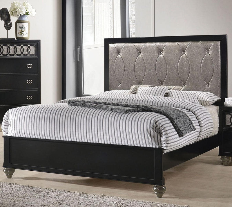 Acme Furniture Ulrik King Panel Bed in Copper and Black 27067EK - Ornate Home