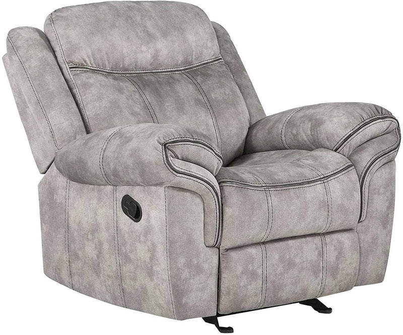 Zubaida Motion Glider Recliner in 2-Tone Gray Velvet 55027 - Ornate Home