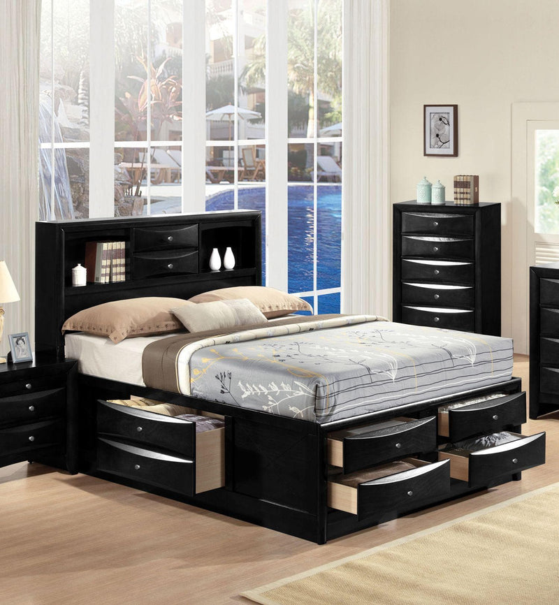 Acme Ireland King Storage Bed in Black 21606EK - Ornate Home