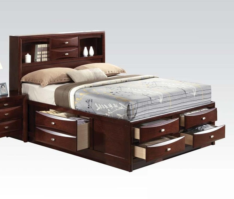 Acme Ireland King Storage Bed in Brown 21596EK - Ornate Home