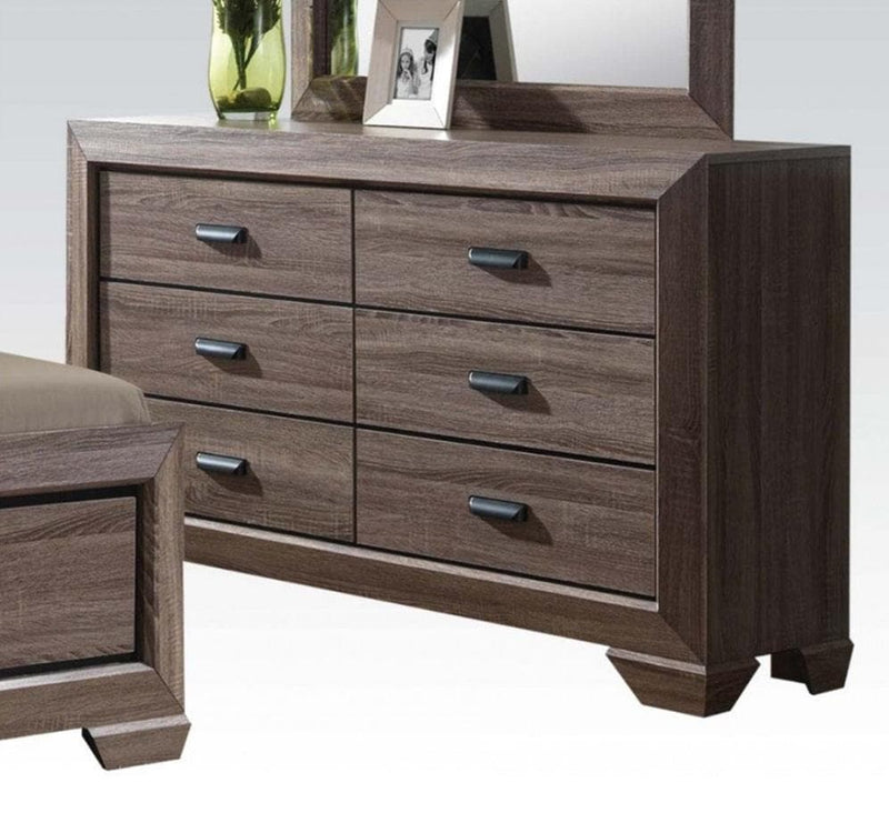 Acme Lyndon Drawer Dresser in Weathered Gray Grain 26025 - Ornate Home