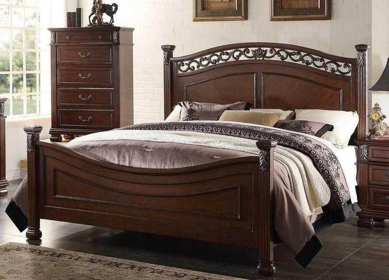 Acme Manfred Queen Panel Bed in Dark Walnut 22770Q - Ornate Home