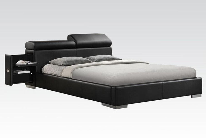 Acme Manjot King Upholstered Bed in Black 20747EK - Ornate Home