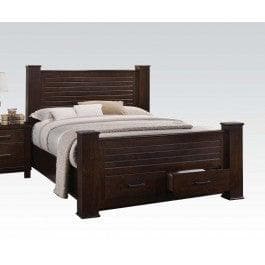 Panang Queen Bed w/ Storage in Mahogany 23370Q - Ornate Home