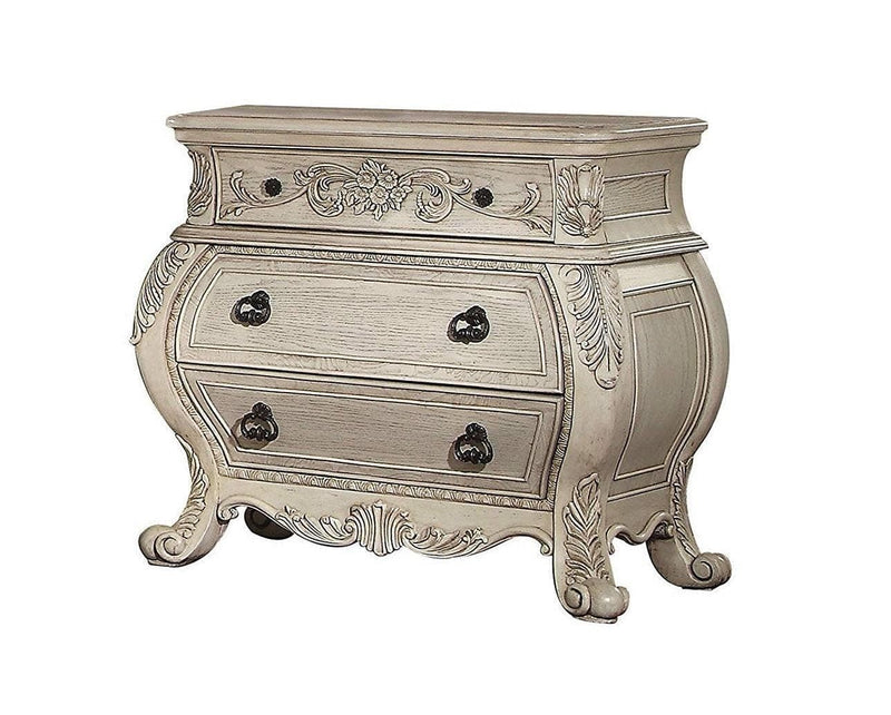 Acme Ragenardus Nightstand in Antique White 27013 - Ornate Home