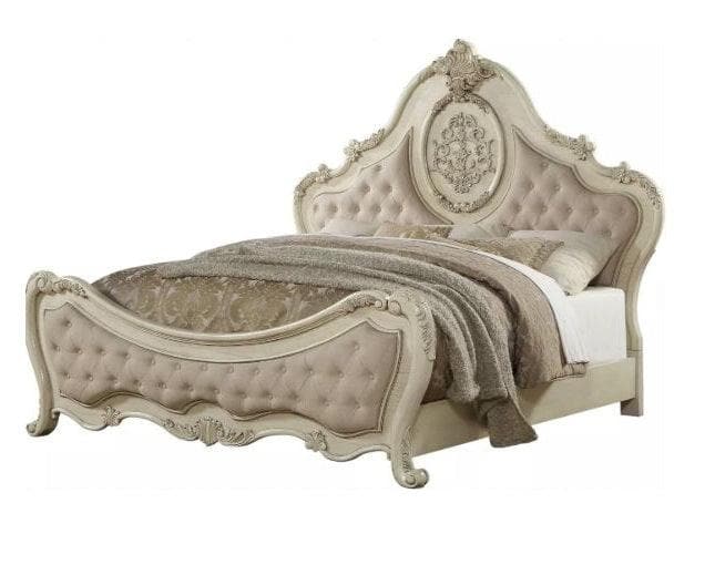 Acme Ragenardus Queen Bed in Antique White 27010Q - Ornate Home