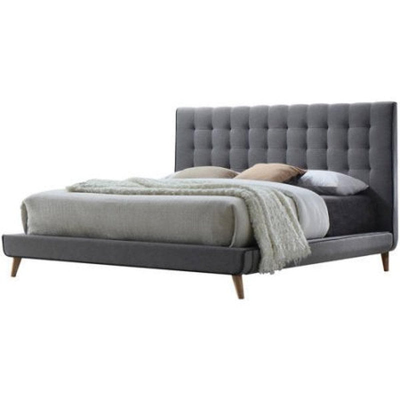 Acme Valda King Upholstered Bed in Gray 24517EK - Ornate Home