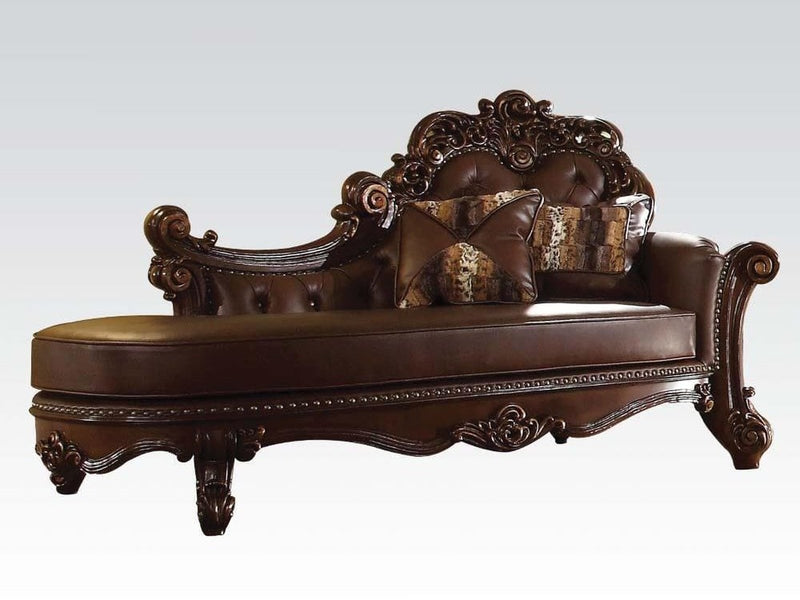 Acme Vendome Chaise in Cherry 96491 - Ornate Home