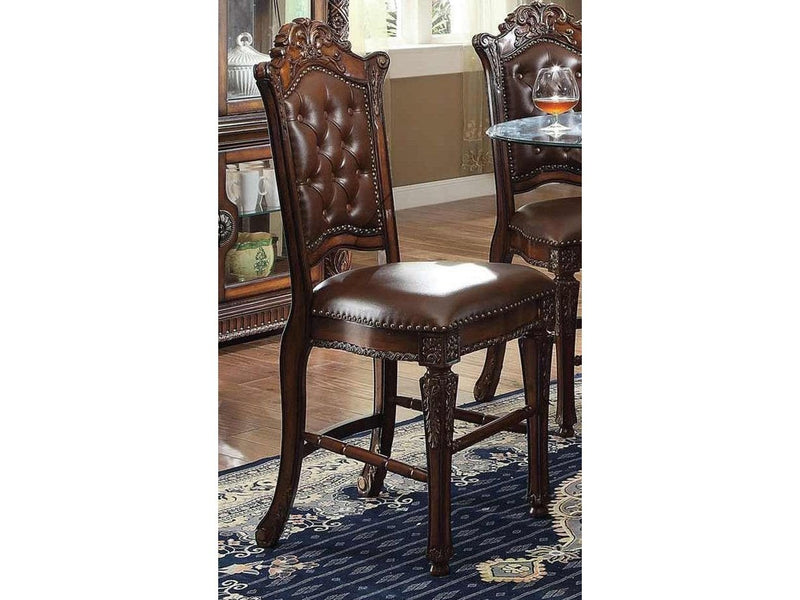 Acme Vendome Counter Height Chair with Tufted Back (Set of 2) in Cherry 62034 - Ornate Home