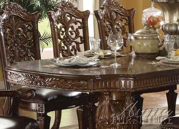 Acme Vendome Double Pedestal Dining Table in Cherry - Ornate Home