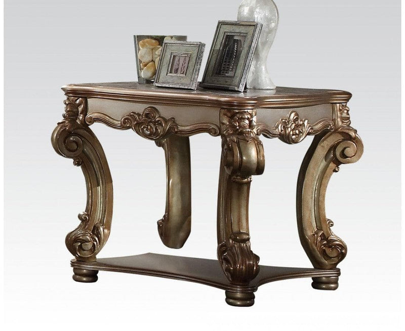 Acme Vendome End Table in Gold Patina 83001 - Ornate Home