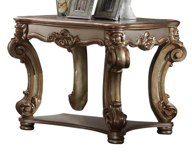 Acme Vendome End Table in Gold Patina 83121 - Ornate Home