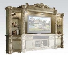 Acme Vendome Entertainment Center in Gold Patina 91310 - Ornate Home