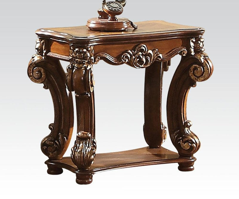 Acme Vendome Side Table in Cherry 82003 - Ornate Home