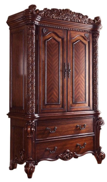 Acme Vendome Traditional TV Armoire in Cherry 22007 - Ornate Home