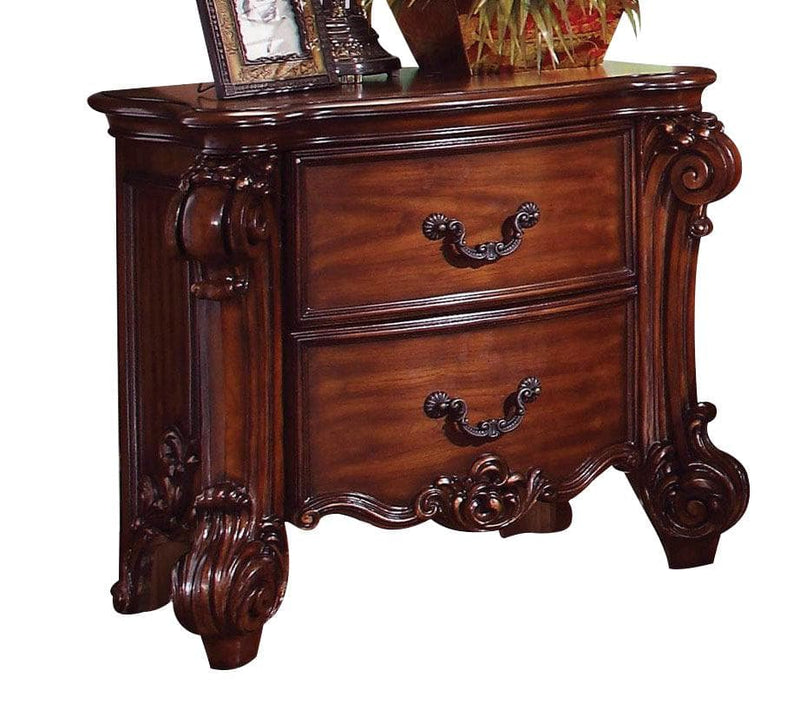 Acme Vendome Traditional Two Drawer Nightstand in Cherry 22003 CLOSEOUT - Ornate Home