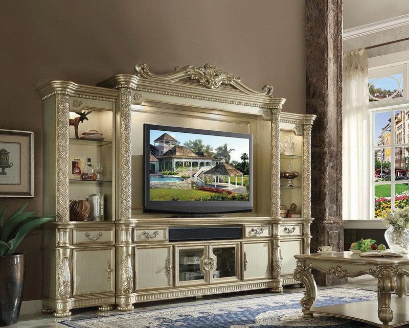 Acme Vendome TV Console in Gold Patina 91313 - Ornate Home