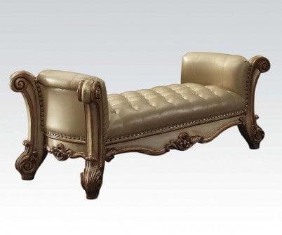 Acme Vendome Upholstered Bench in Gold Patina 96484 - Ornate Home