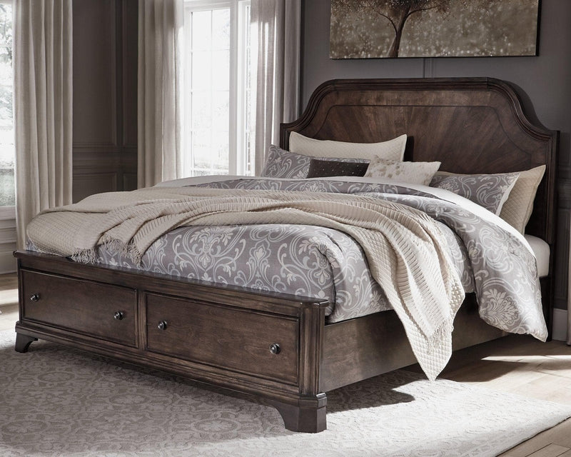 Adinton King Panel Bed with 2 Storage Drawers - Ornate Home