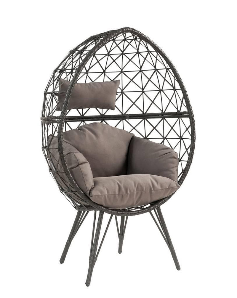 Aeven - Light Gray & Black - Patio Lounge Chair - Ornate Home