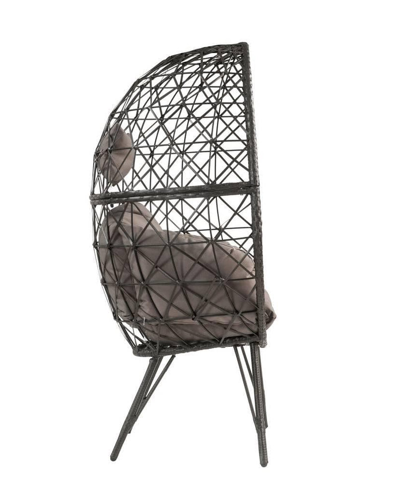 Aeven - Light Gray & Black - Patio Lounge Chair - Ornate Home