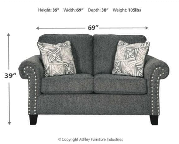 [SOFT OPENING DEAL] Agleno - Charcoal - Loveseat - Ornate Home