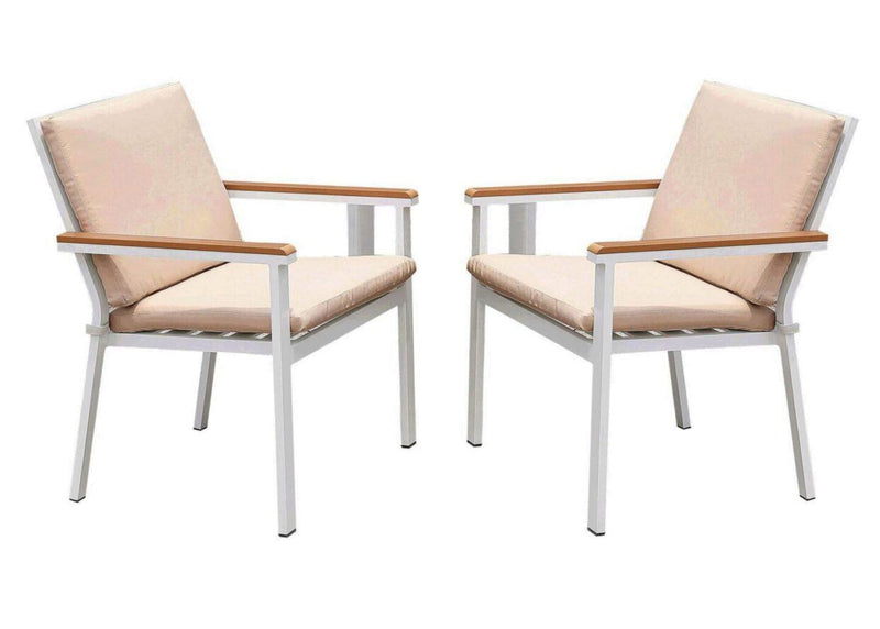 Aisha - White & Beige - Outdoor Dining Chair (Set of 2) - Ornate Home