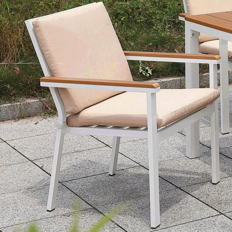 Aisha - White & Beige - Outdoor Dining Chair (Set of 2) - Ornate Home