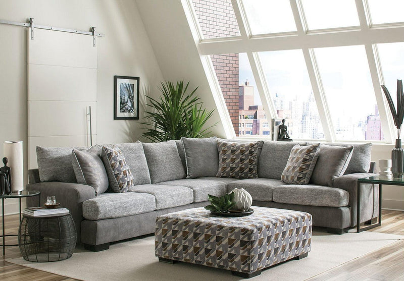 Alannah - Light Gray -  L Shape Sectional Sofa - Ornate Home