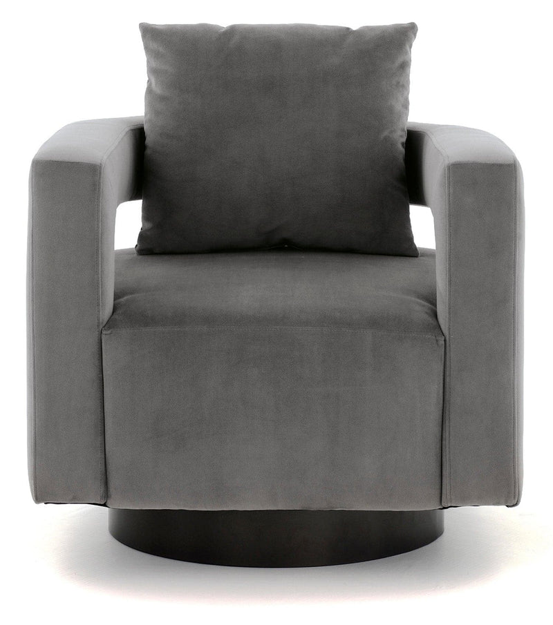 Alcoma - Gray Velvet - Swivel Accent Chair - Ornate Home