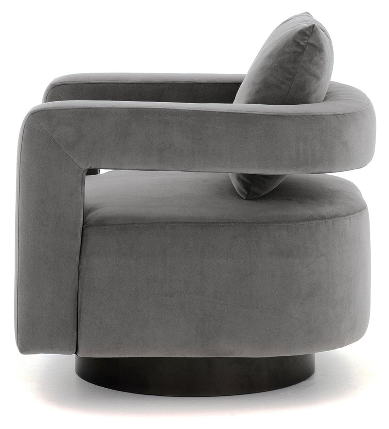 Alcoma - Gray Velvet - Swivel Accent Chair - Ornate Home