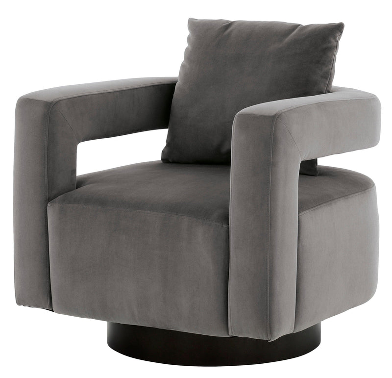 Alcoma - Gray Velvet - Swivel Accent Chair - Ornate Home