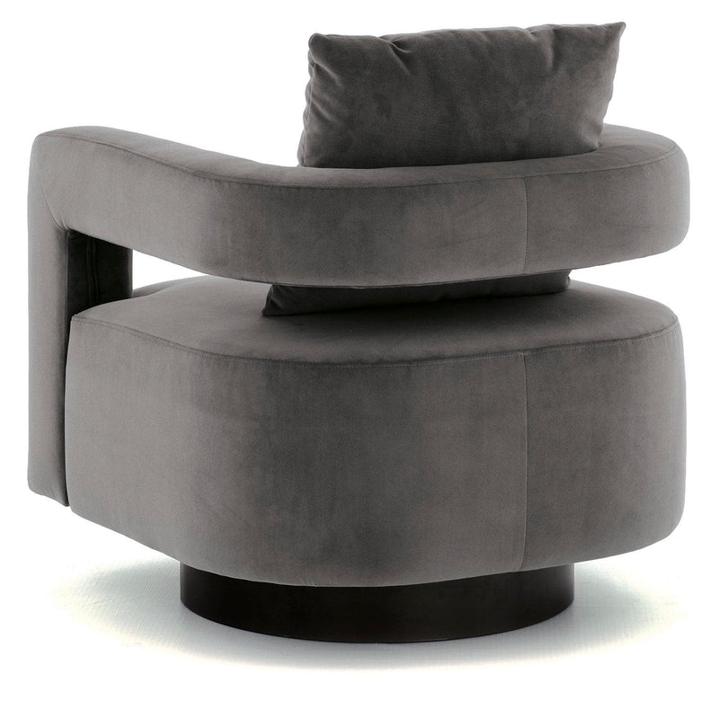 Alcoma - Gray Velvet - Swivel Accent Chair - Ornate Home