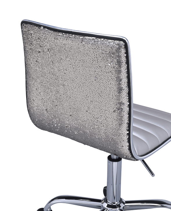 Alessio Silver PU & Chrome Office Chair - Ornate Home