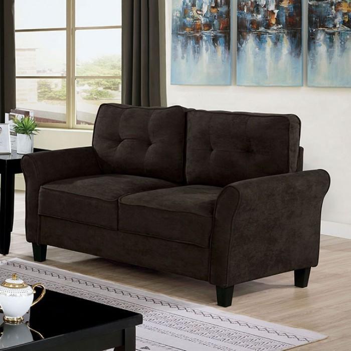 Alissa - Brown - Stationary Sofa & Loveseat - 2pc - Ornate Home