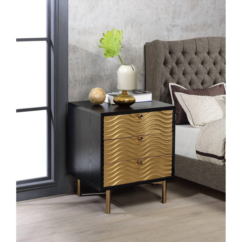 Alston Black & Champagne Accent Table - Ornate Home