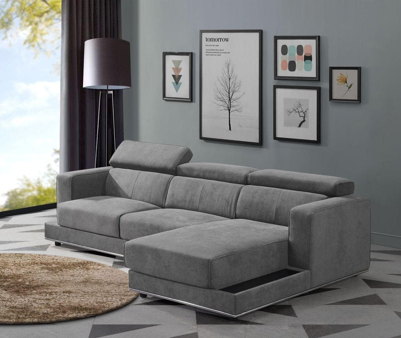 Alwin - Dark Gray - 2pc L Shape Sectional Sofa - Ornate Home