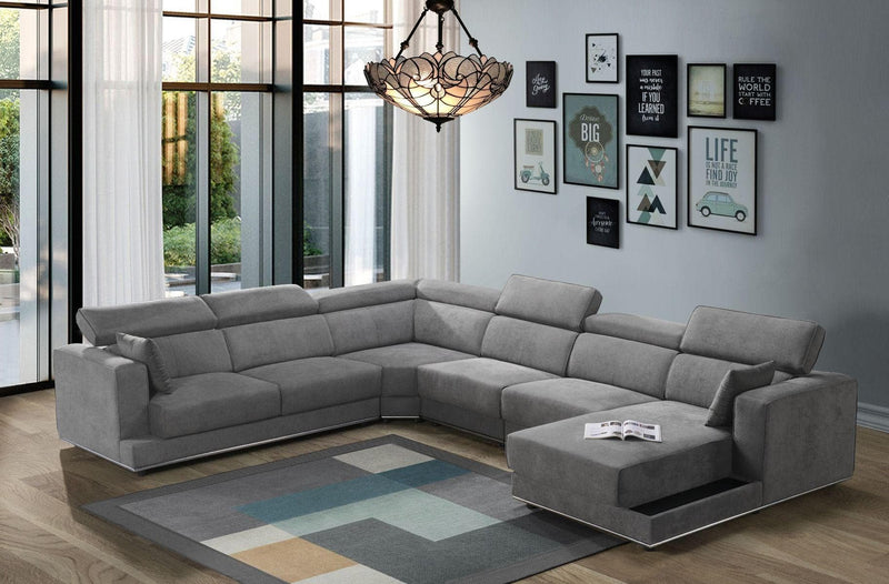 Alwin - Dark Gray - 5pc Sectional Sofa - Ornate Home