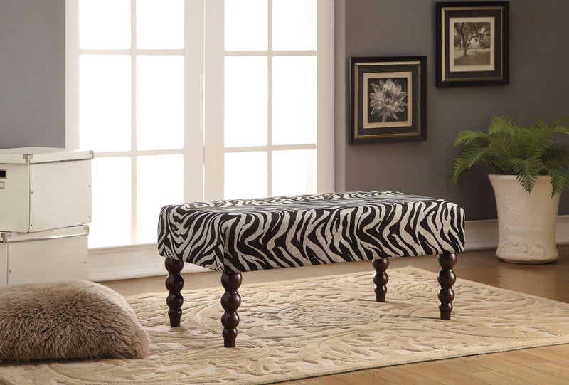 Alysha Zebra Fabric Bench - Ornate Home