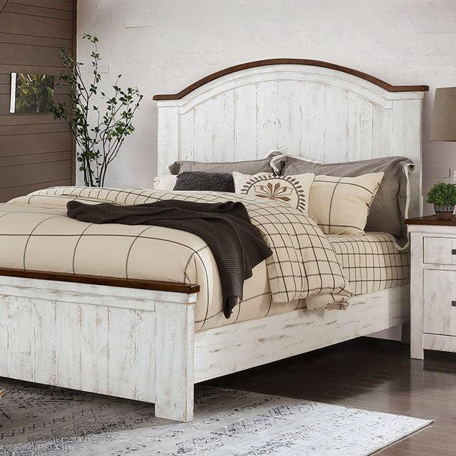 Alyson - White & Walnut - 4pc Cal. King Bedroom Set - Ornate Home