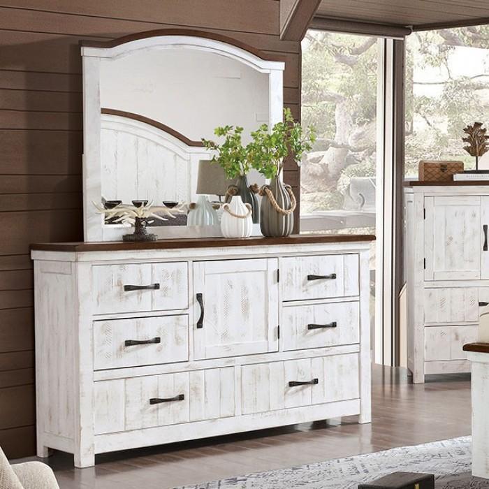 Alyson - White & Walnut - 4pc Cal. King Bedroom Set - Ornate Home