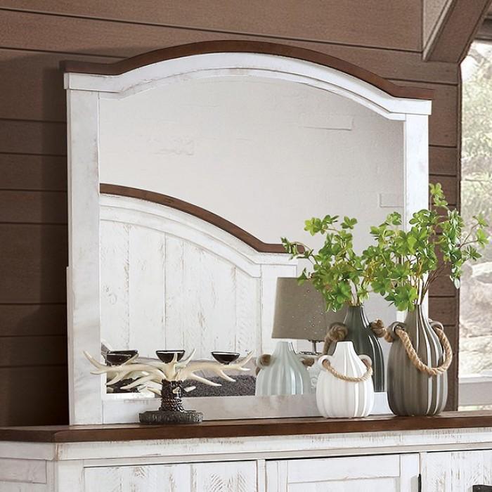 Alyson - White & Walnut - Dresser & Mirror - Ornate Home