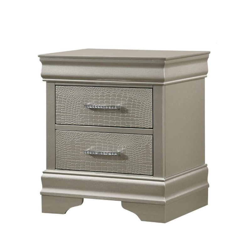 Amalia - Silver - Nightstand - Ornate Home