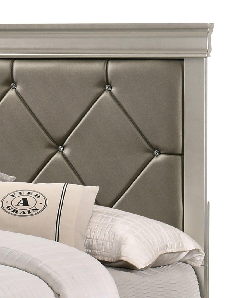 Amalia - Silver - Queen Panel Bedroom Set - Ornate Home