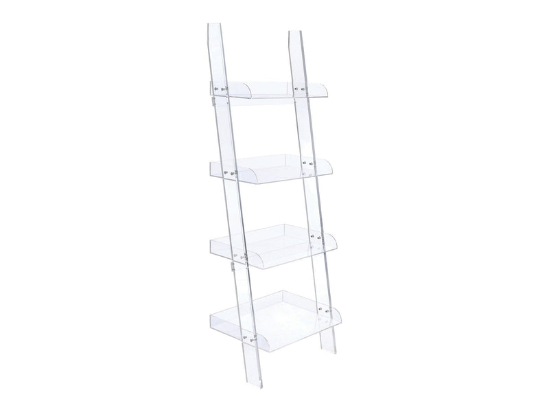 Amaturo - Clear Acrylic - Ladder Bookcase - Ornate Home